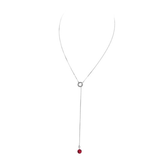 Colar-Gravatinha-com-Zirconia-Vermelha-e-Passador-Redondo-65cm