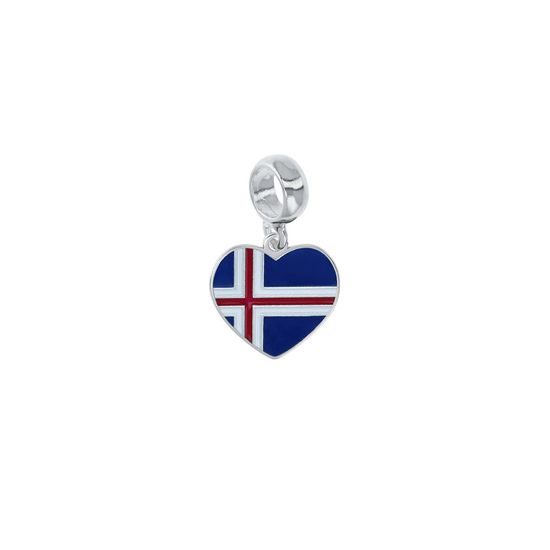 Berloque-Bandeira-da-Islandia-de-Prata-Moments